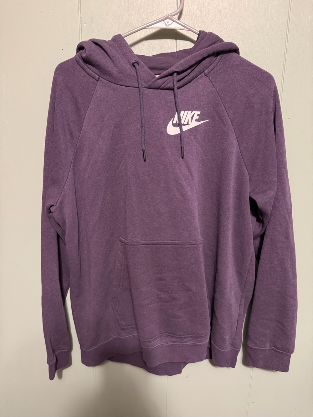 Nike Women's Purple Pullover Hoodie with White Logo